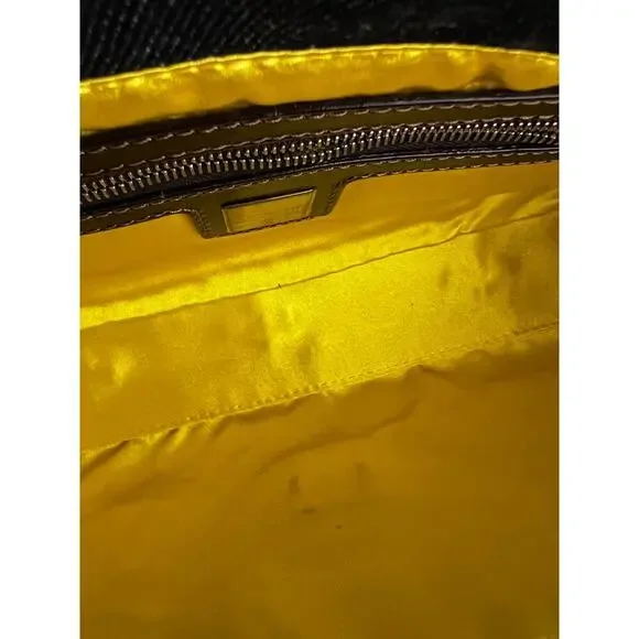 Vintage Fendi raffia raffia embroidered denim baguette - Picture 6 of 8